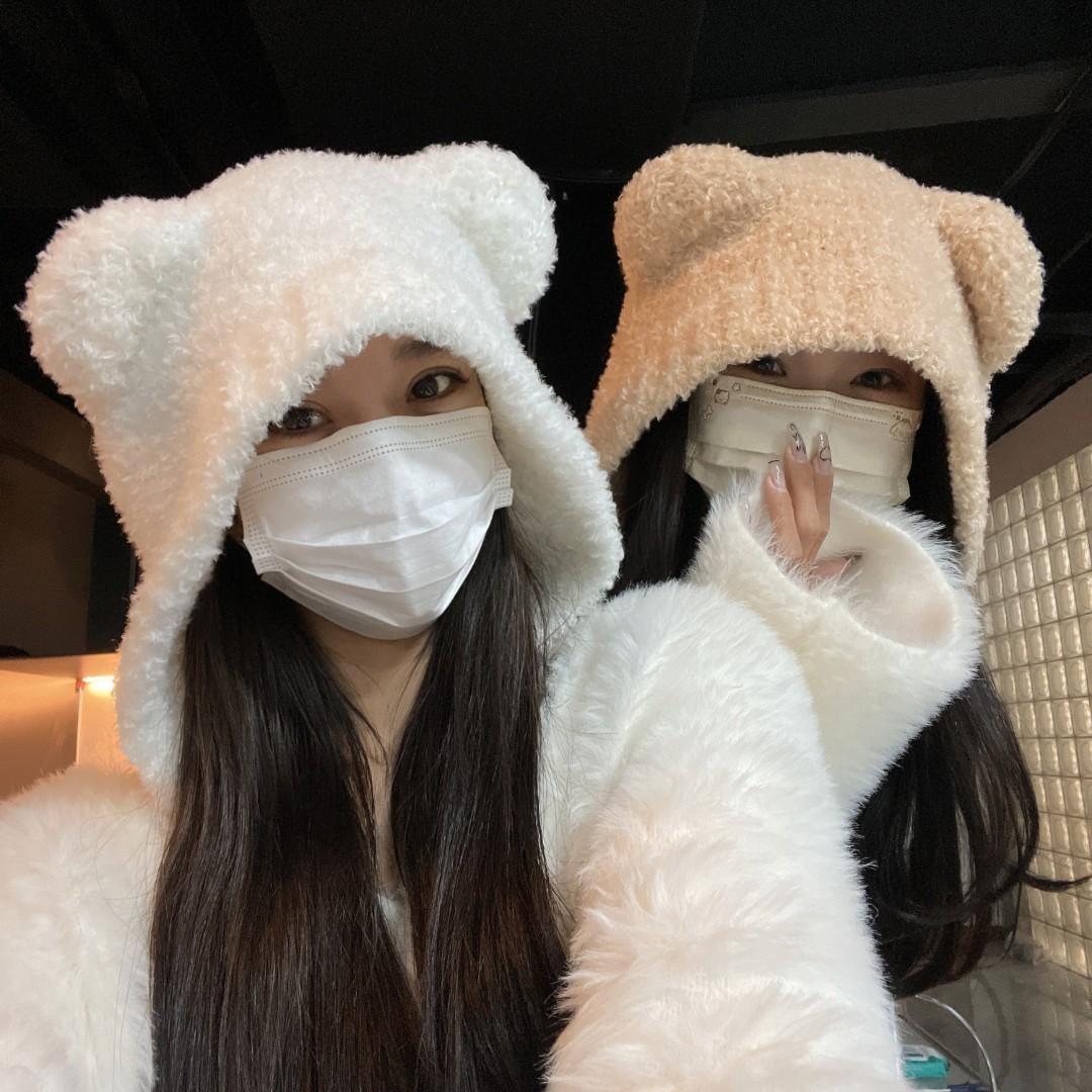 毛线帽逛街甜美可爱女秋冬季时尚