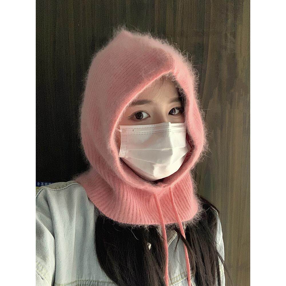 逛街巴拉克拉法帽女兔毛针织秋冬