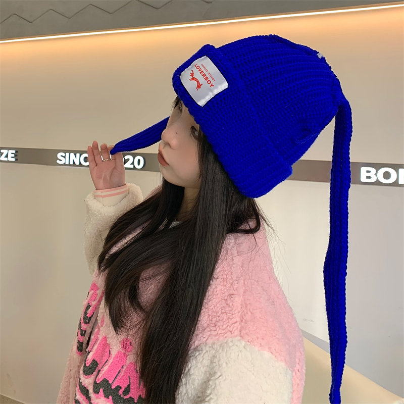 逛街毛线帽女兔耳朵韩版秋冬季
