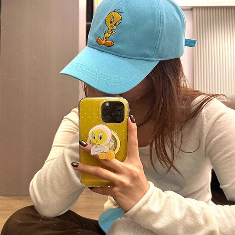 韩国ins可爱刺绣崔弟鸭舌帽子