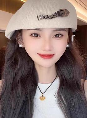 黑色贝雷帽女2026年新款显脸小