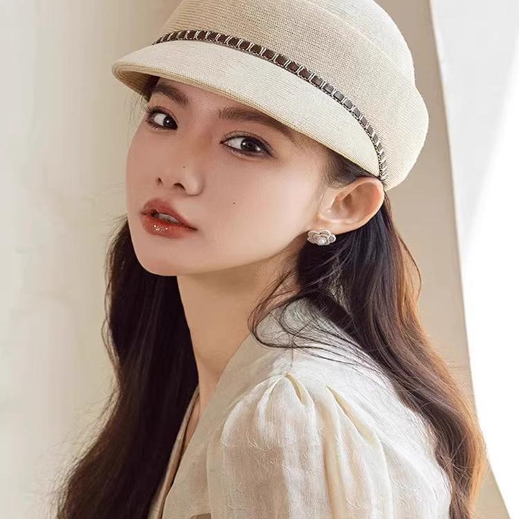 鸭舌帽女春薄款马术帽遮阳太阳帽