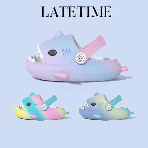 new sandals slippers slides summer shoes彩虹绑带儿童洞洞鞋