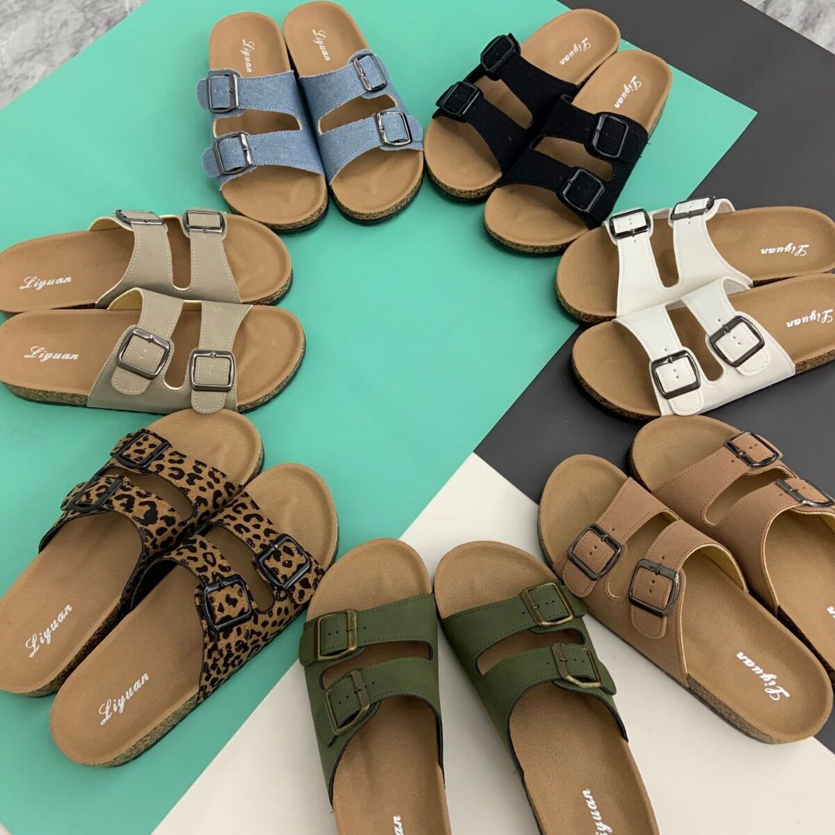 cork slippers slides sandals clog shoes2026拖鞋女凉拖鞋