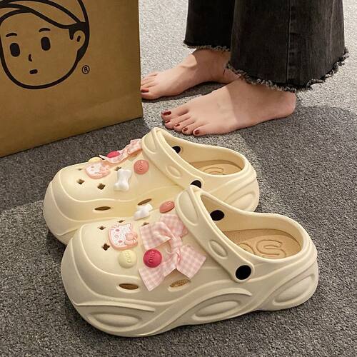 outdoor slippers slides sandals shoes footweareva洞洞鞋女外