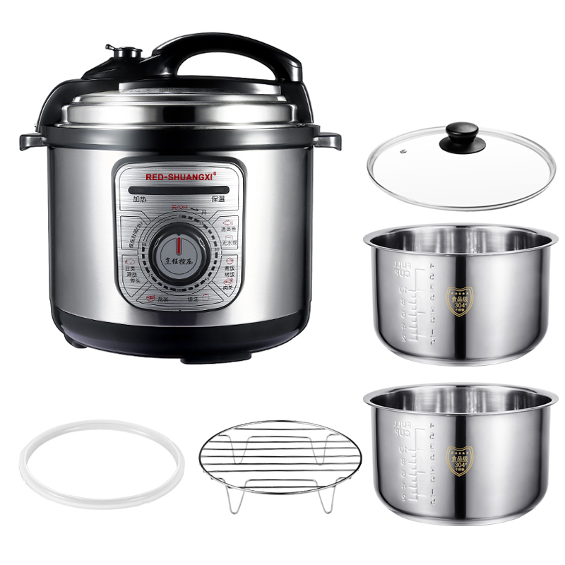 喜喜家用电压力锅304不锈钢机械电高压锅3L4L5L6L商用12L官方正品