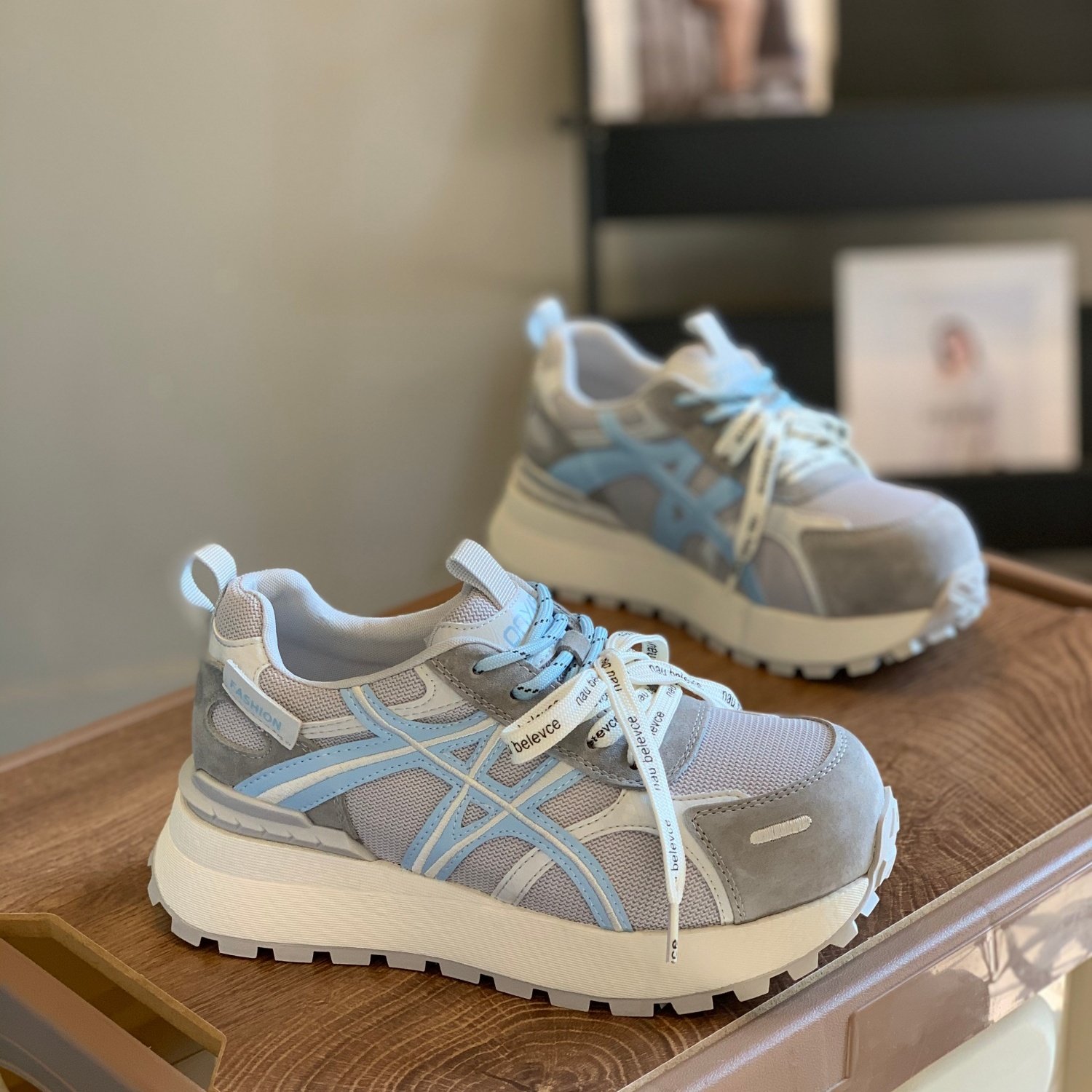 丑萌厚底老爹鞋女2026春季新款百搭时尚炸街复古双鞋带运动休闲鞋,女鞋,老爹鞋,淘宝优惠券,粉丝福利购,淘宝优惠卷