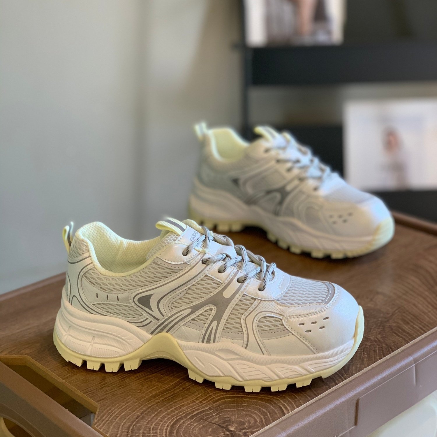 老爹鞋女2026春季新款百搭复古系带双网时尚炸街休闲厚底运动鞋,女鞋,老爹鞋,淘宝优惠券,粉丝福利购,淘宝优惠卷