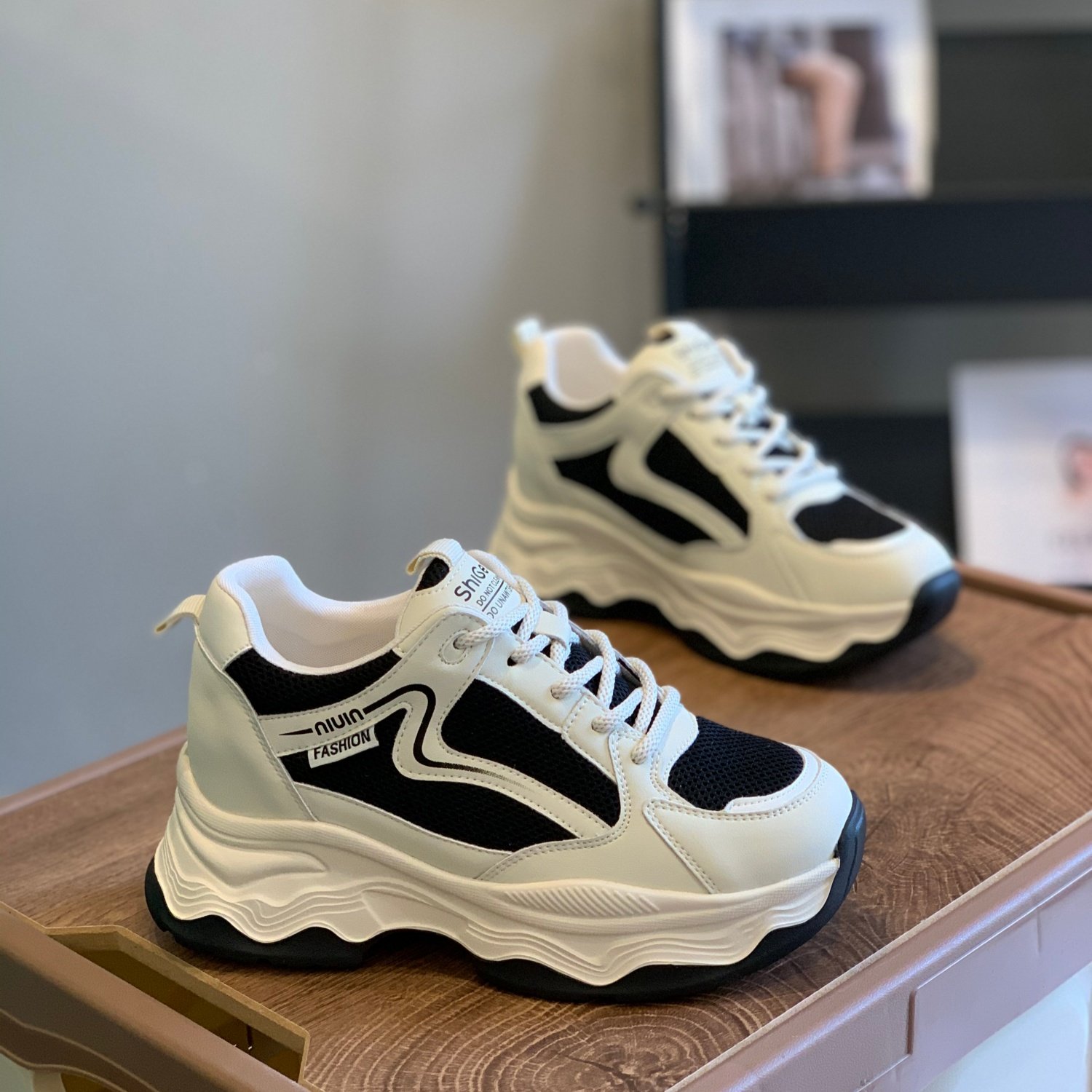 小个子6CM增高厚底显腿长老爹鞋女2026春新款百搭拼接轻便休闲鞋,女鞋,老爹鞋,淘宝优惠券,粉丝福利购,淘宝优惠卷