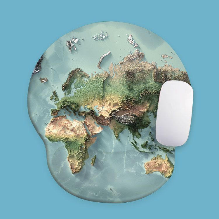 3D地图小号鼠标垫护腕防滑硅胶笔记本电脑键盘护腕鼠标键盘托定制
