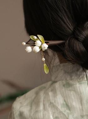 素雅发簪古风凤簪步摇简约盘发头饰木簪复古旗袍汉服配饰高级感