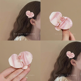 两情相悦！醋酸蝴蝶兰发夹！可爱发圈碎发夹刘海夹发卡发箍头饰女