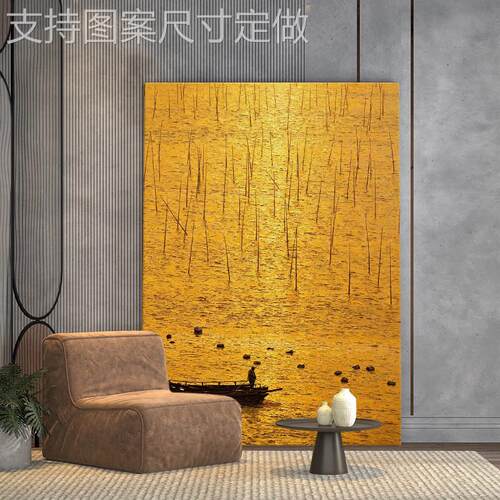 意式极简上风景客绘油画厅沙发海背景墙装手饰画现代玄关帆船挂画