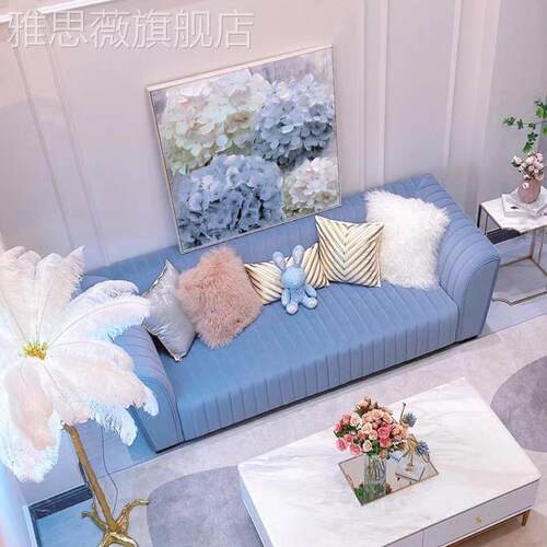 网红绣球花手油画绘欧式计设师美式客厅关装画饰玄挂画大芬村