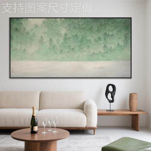 新中式客厅沙景背景墙风装饰室画现代餐厅包房茶室民宿发办公挂画