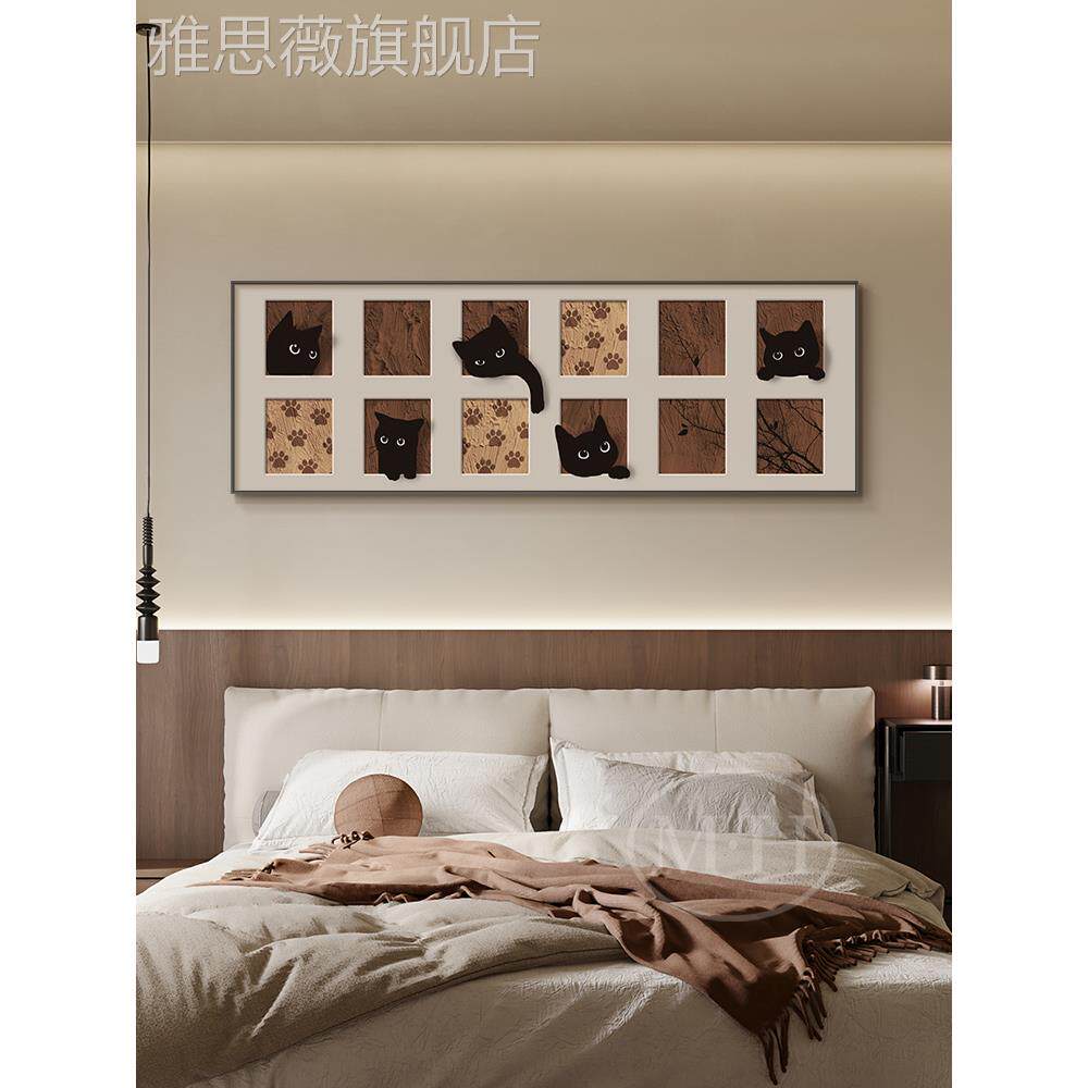 网红现代约卧室装饰画抽象意咪艺现代装饰画