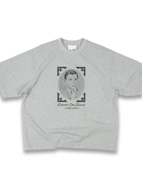 SOD Co. Boxy Fit T恤 小格瓦拉 灰色复古水洗做旧圆领纯棉短袖