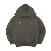 SOD 灰绿色落肩重水洗领口破坏做旧hoodie FM阔型卫衣 Co. 50.8