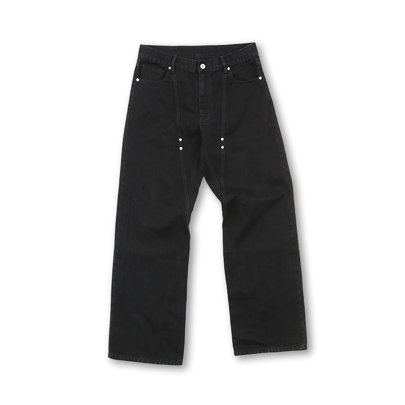 SODCo.铆钉牛仔裤黑色