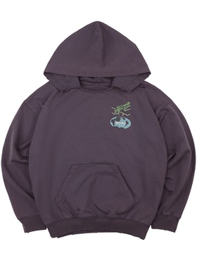 SOD Co.“魔爪”阔型卫衣 紫色 落肩重水洗领口破坏做旧hoodie