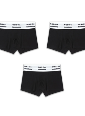 SOD Co. 双腰内裤3件套装 hnh联名款 超柔棉抗菌舒适透气平角