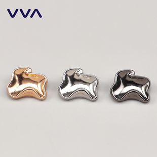 VVA金属装饰手缝扣时尚百搭欧美风异形时装羊绒毛呢大衣风衣扣子