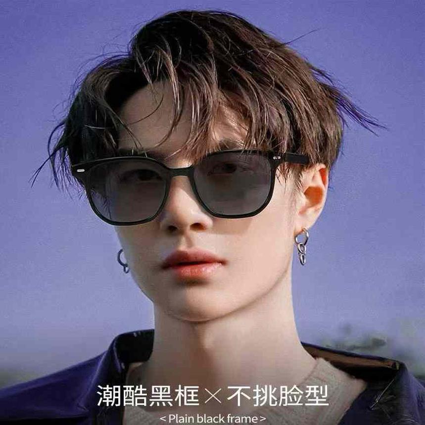 2025新款明星同款大框偏光太阳镜多边形方框墨镜修脸可配近视眼镜
