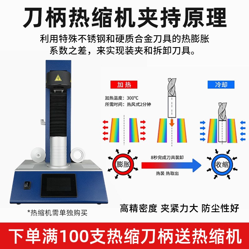 速发霍卡bt40热缩刀柄bt0热胀刀柄烧结合金钢刀柄不锈钢热缩杆K6A