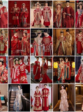 速发汉服婚服全套明制宋秀重工凤冠霞帔新娘敬酒服式中制禾服租赁