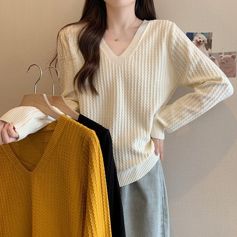 速发大夫装华码格长袖针织衫秋冬宽松遮肚上衣藏肉毛衣打底衫,女装/女士精品,大码内搭,淘宝优惠券,粉丝福利购,淘宝优惠卷