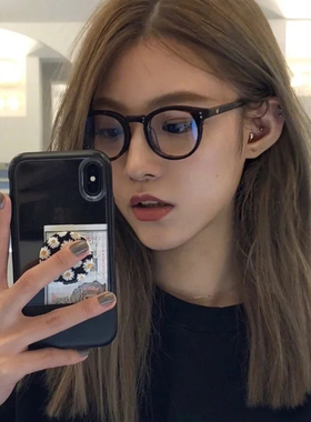 速发视架圆形小框黑框框可配镜片超轻tr0框式近日镜有度数装饰