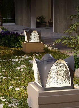 太阳能柱头灯户外防水庭院花园别墅大门口两则柱灯室外接电围墙灯