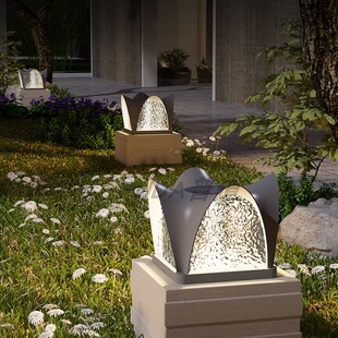 太阳能柱头灯户外防水庭院花园别墅大门口两则柱灯室外接电围墙灯