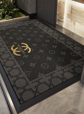 灰色小香风入户门地垫玄关大门口进门脚垫免洗防滑家用加厚门垫子