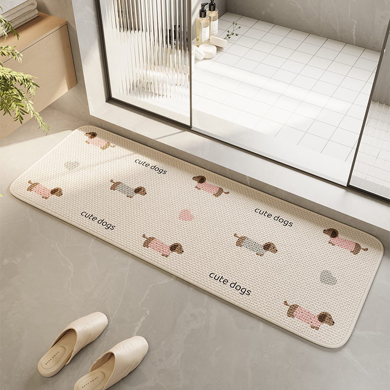 浴室防滑垫长条家用速干吸水擦脚垫卫生间厕所门口地垫子耐脏地毯