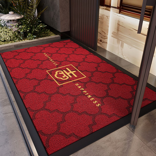 红色入户门地垫玄关大门口进门脚垫喜庆门外室外地毯防滑除尘刮泥