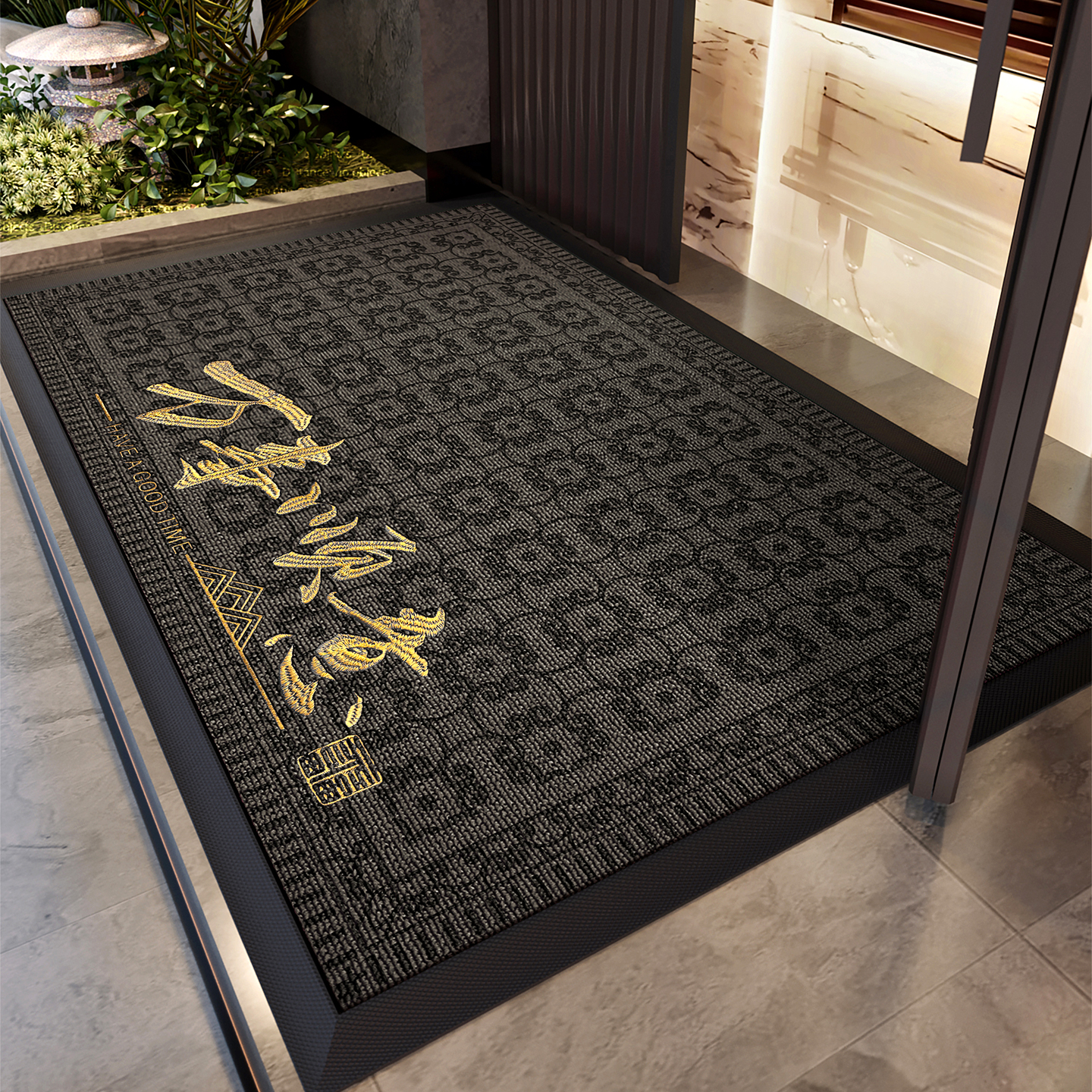 除尘耐磨耐脏灰色入户地垫