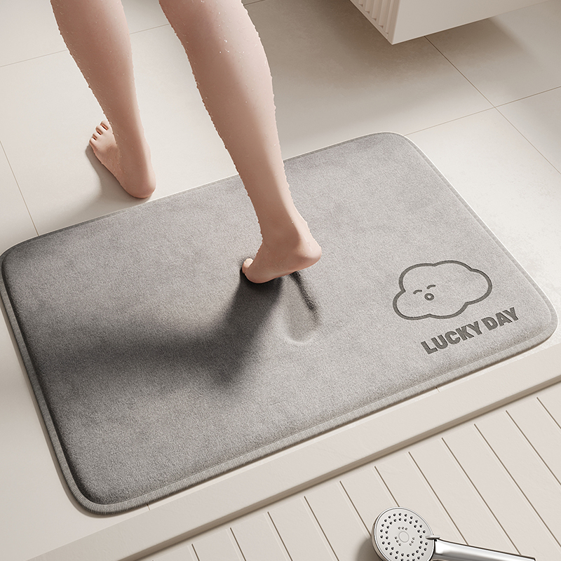 加厚记忆海绵浴室防滑垫吸水擦脚速干垫厕所门口软地毯卫生间地垫