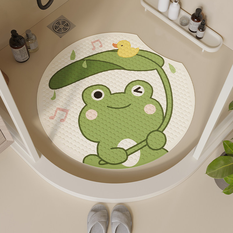 淋浴房儿童洗澡圆形浴室防滑垫PVC防摔吸盘垫脚垫卫生间免洗地垫