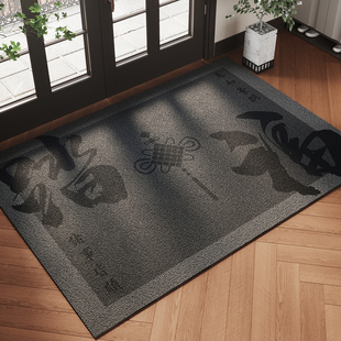入户门地垫灰色丝圈防滑脚垫子耐脏免洗除尘大门口进门地毯可裁剪
