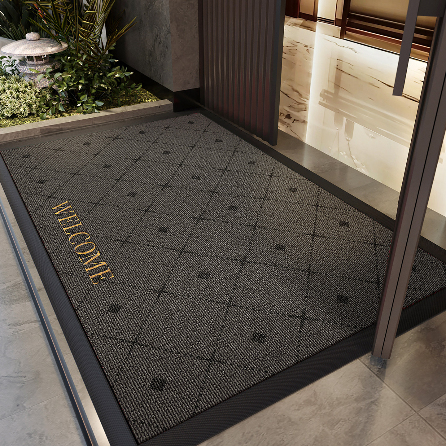 灰色入户门地垫轻奢高级感玄关门口进门防滑除尘耐磨耐脏脚垫地毯,居家布艺,入户地垫,淘宝优惠券,粉丝福利购,淘宝优惠卷