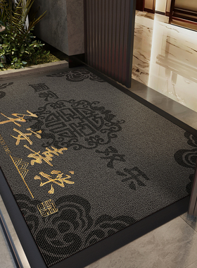 灰色入户门地垫别墅大门口进门脚垫子高级感玄关防滑除尘耐脏地毯
