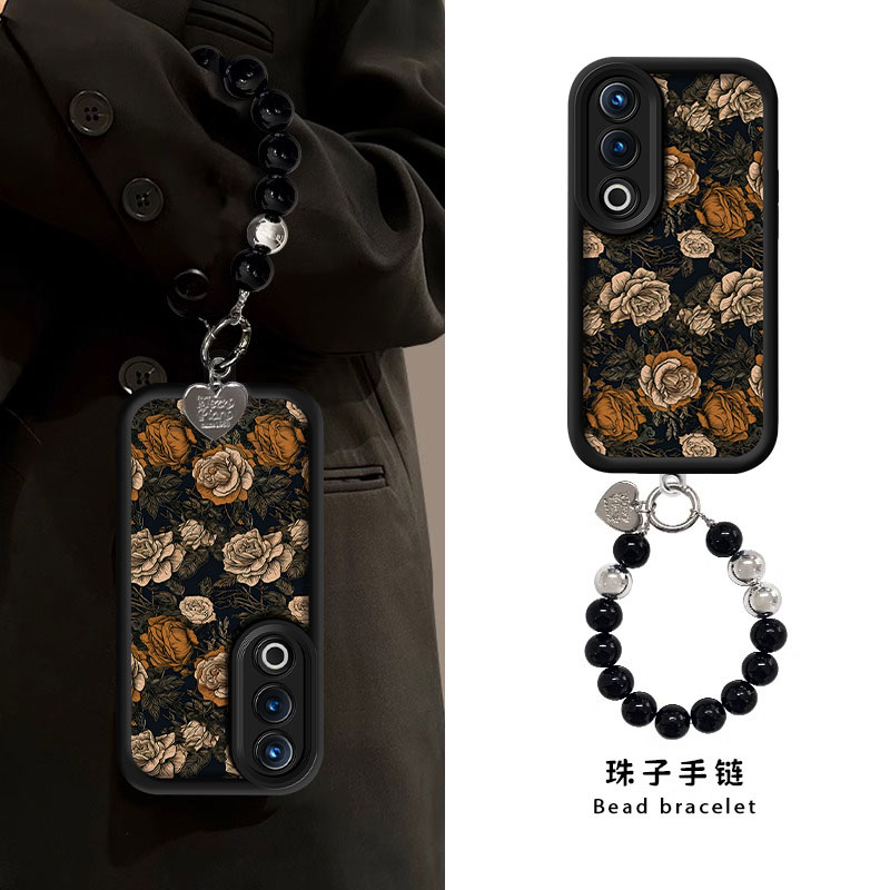 适用OPPOK系列手机壳复古ins玫瑰