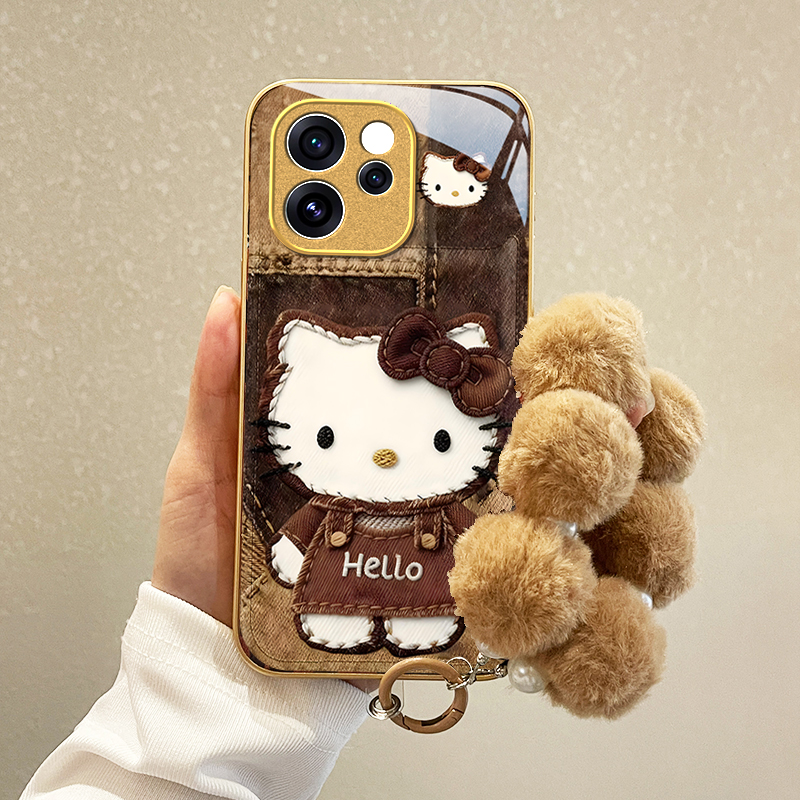 适用OPPORENO15系列可爱KT玻璃壳