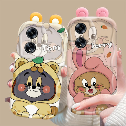 适用于OPPOA1手机壳A2PRO时尚A5卡通A7X动漫A8猫和老鼠A9创意A15硅胶套A32全包A58防摔A57/A97/A91/A93/A95