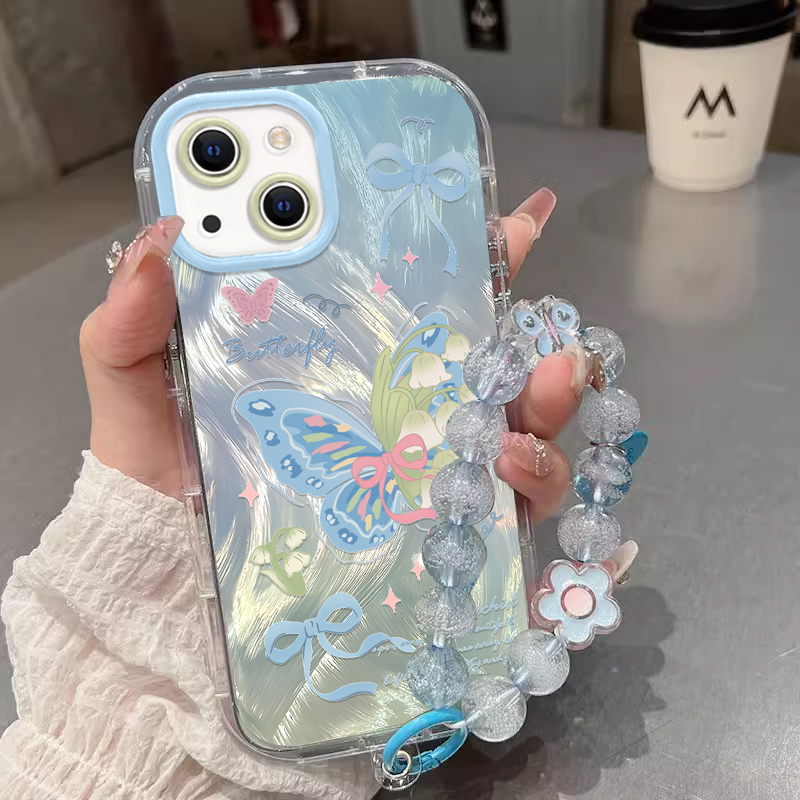 适用苹果16手机壳iPhone15Promax羽纱IP14泡芙壳13晕染12蝴蝶mini创意11防摔Xs保护套8plus潮牌6s二代SE3挂绳