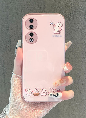 适用于荣耀500手机壳400GT时尚300Pro卡通60SE卖萌90兔子50全包边70防摔100套30S金属漆70Pro+玻璃200保护套
