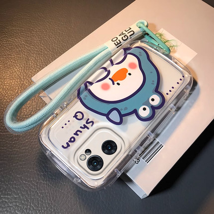适用于OPPOReno7动漫手机壳时尚卡通可爱鳄鱼帽鸭子Reno7Pro透明硅胶保护套Reno7SE全包防摔软壳