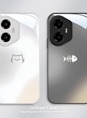 适用荣耀Power2手机壳honorwinRT新款500Pro金属漆100玻璃90GT直屏版80SE卡通70Pro+创意60猫咪5鱼骨头保护套