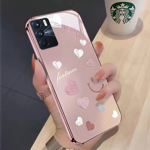 适用于OPPOK9Pro新款手机壳时尚简约渐变爱心OPPOPEYM00创意金属漆玻璃保护套全包防摔软壳